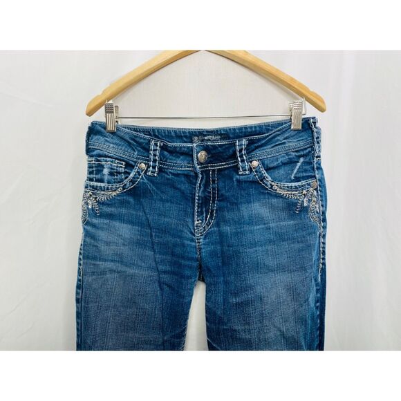 Silver Suki Women’s Jean’s Blue Denim Bootcut Western Glove Works Size 29 X 30 - Picture 3 of 10